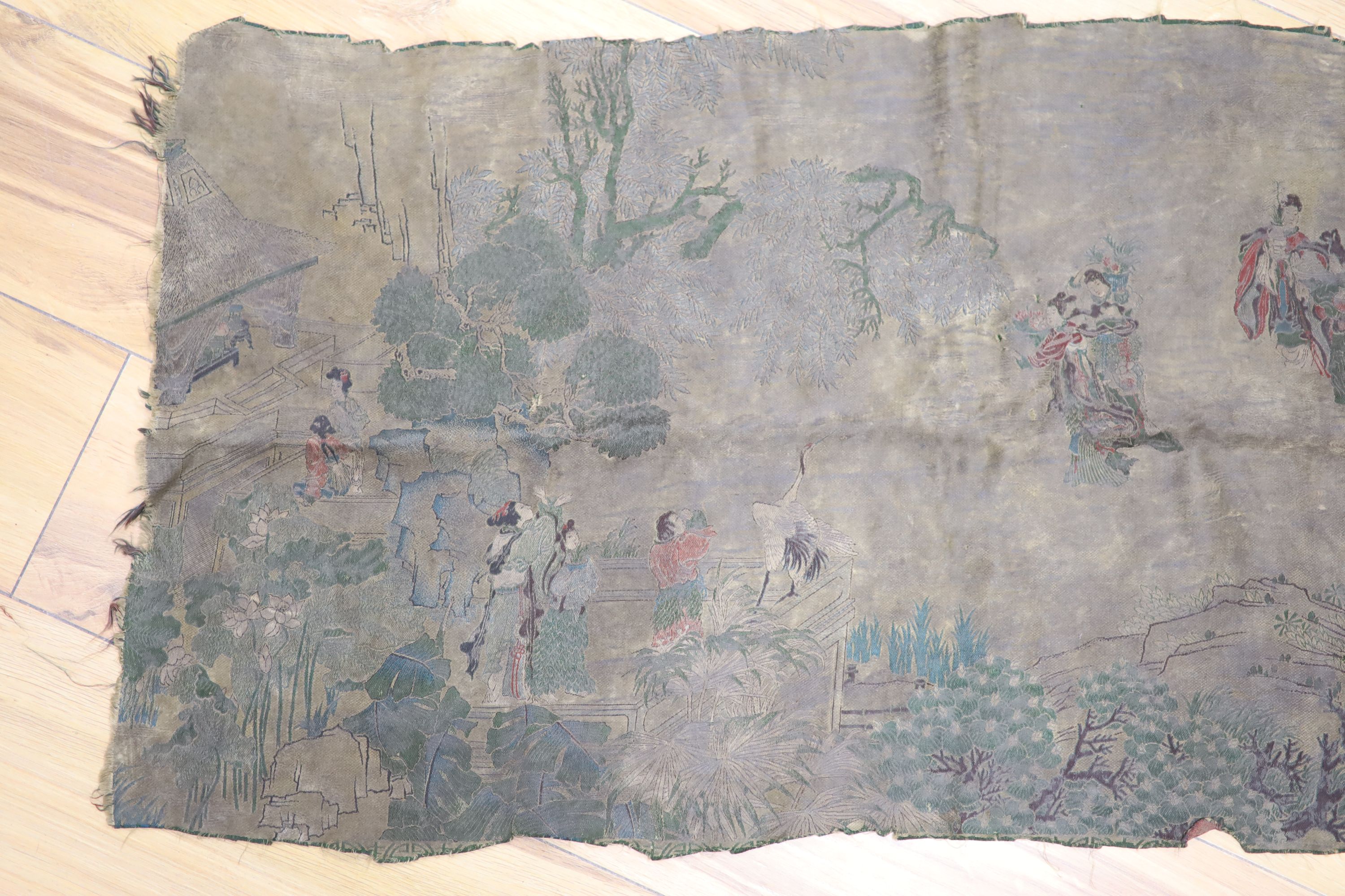 An early Chinese fine brocade panel